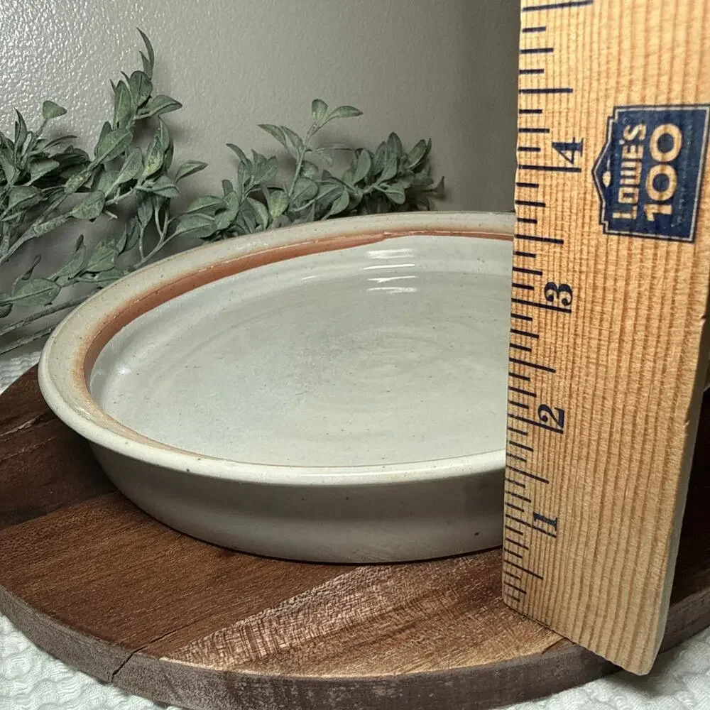 VTG Signed Studio Pottery Stoneware Covered Casserole Dish 9” Handmade Lidded